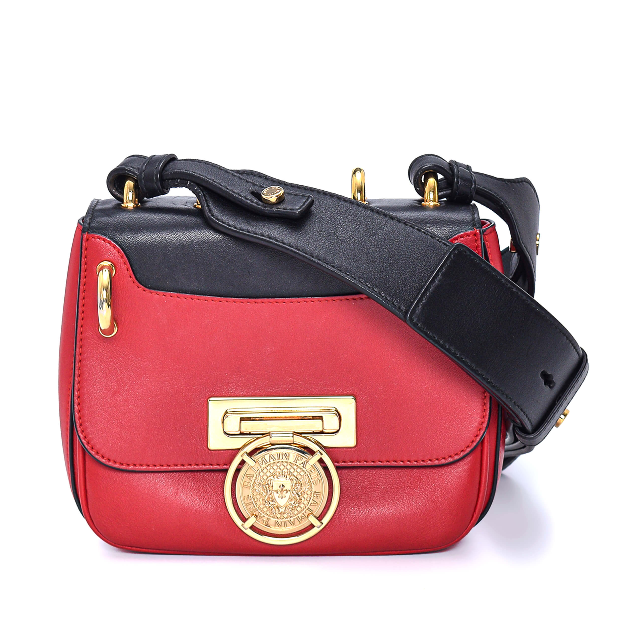 Balmain - Red&Black Leather Renaissance Bag